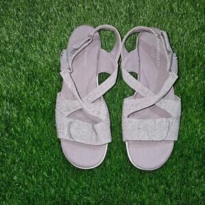 Grasshopper Sandals Womens 10 M Gray Ortholite Cush Insoles adjust heel strap
